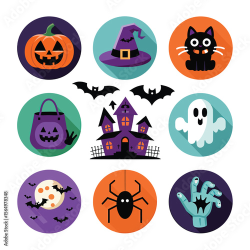2d vector illustration Halloween t shirt icon design items ghost character Candles in carved pumpkin
