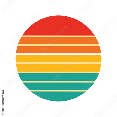 retro vintage sunset striped white background 23
