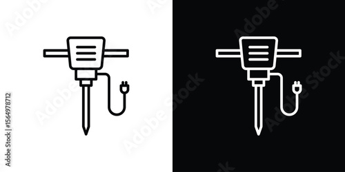Hydraulic breaker icon logo element. Vector illustration. EPS10