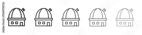 Space observatory icon Line graphics illustration symbol