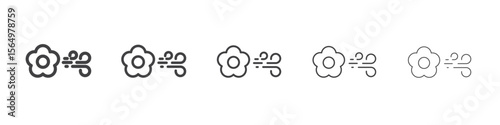 Spring season icon Line graphics illustration symbol