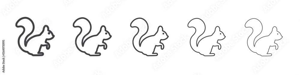 Obraz premium squirrel icon Line graphics illustration symbol