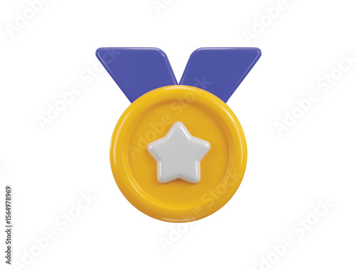 Star badge icon 3d render concept of reword badge for winner icon vector illustration