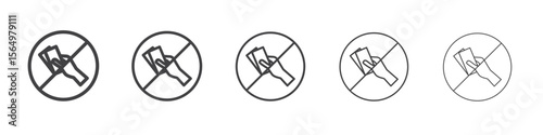 Stop Corruption icon Line graphics illustration symbol