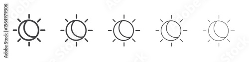 Sun and moon icon Line graphics illustration symbol