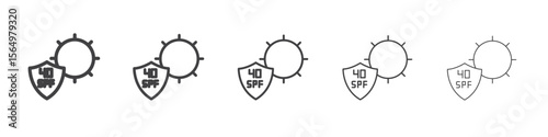 Sun protection factor 40 icon Line graphics illustration symbol