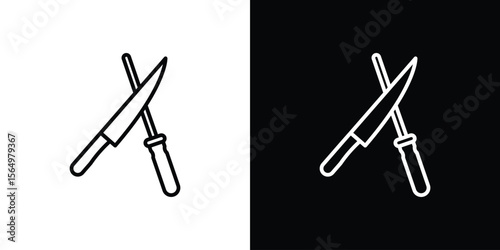 Knife sharpener icon logo element. Vector illustration. EPS10