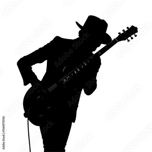 silhouette of a man with a guitar