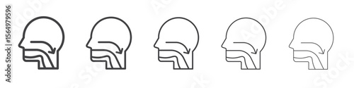 Swallowing reflex icon Line graphics illustration symbol