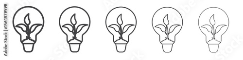 Sustainable ecological energy icon Line graphics illustration symbol
