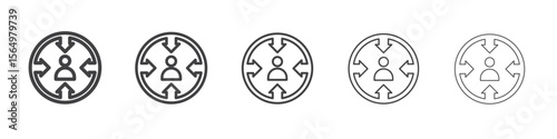 Target audience icon Line graphics illustration symbol