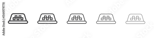 Taxi lamp icon Line graphics illustration symbol