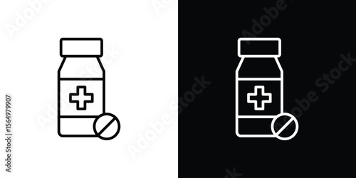 Medicine bottle icon logo element. Vector illustration. EPS10