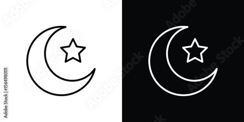 Moon and star icon logo element. Vector illustration. EPS10