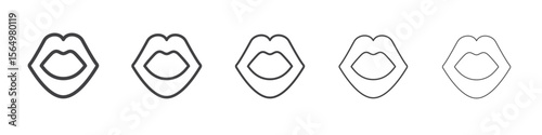 Throat oral mouth icon Line graphics illustration symbol