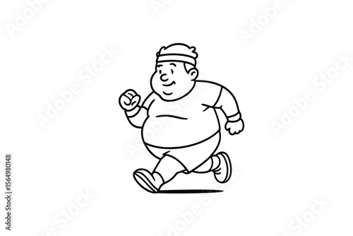 Hand drawn illustrations plus size individuals engaged in sport or fitness activities