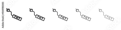 TNT dynamite icon Line graphics illustration symbol