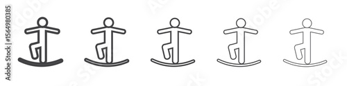 Tightrope walker icon Line graphics illustration symbol