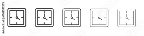 time clock watch icon Line graphics illustration symbol