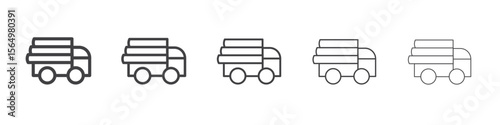 Timber truck icon Line graphics illustration symbol