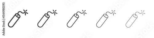 TNT dynamite icon Line graphics illustration symbol