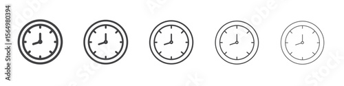 time clock watch icon Line graphics illustration symbol