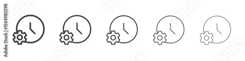 Time management icon Line graphics illustration symbol