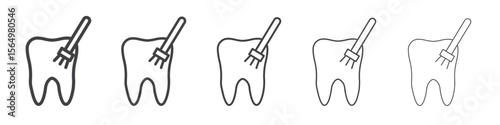 tooth Polish icon Line graphics illustration symbol