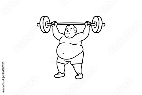 Hand drawn illustrations plus size individuals engaged in sport or fitness activities