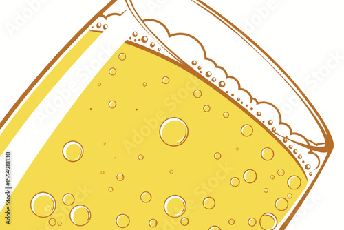 Glass of Frosty Light Beer with Bubbles
