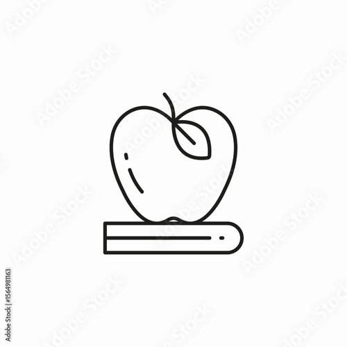 apple on book icon sign vector