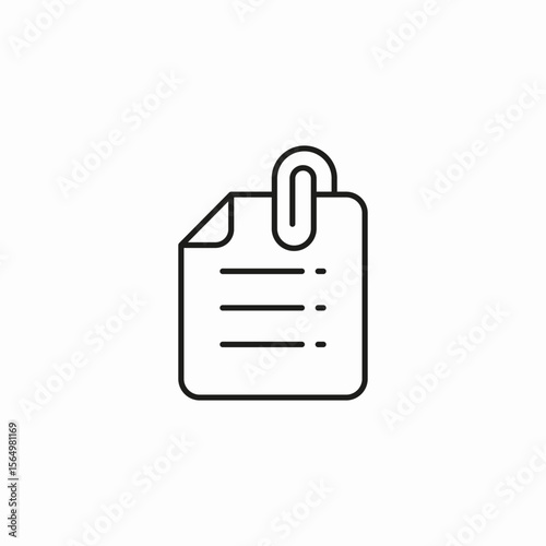 attached document paperclip icon sign vector