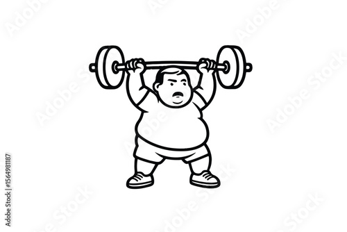 Hand drawn illustrations plus size individuals engaged in sport or fitness activities