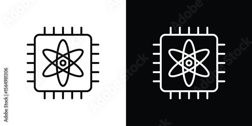 Quantum computing icon logo element. Vector illustration. EPS10