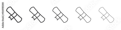 University, college degree icon Line graphics illustration symbol