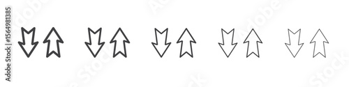Up and down arrows icon Line graphics illustration symbol
