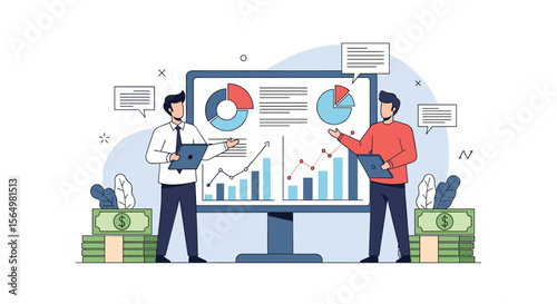 Financial Analysts Reviewing Business Growth Charts and Investment Performance Data Effectively