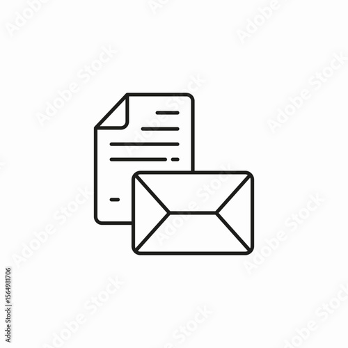 document and envelope icon sign vector