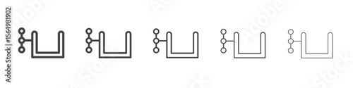 Vice clamp icon Line graphics illustration symbol