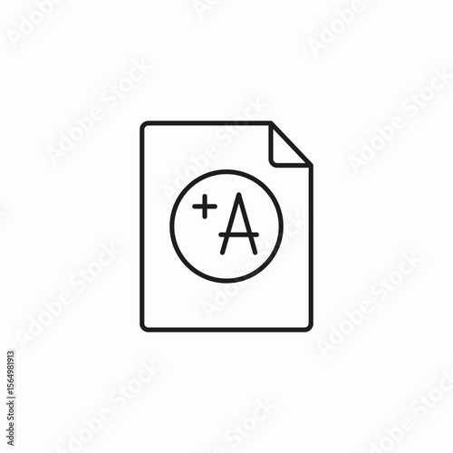 graded paper a+ icon sign vector