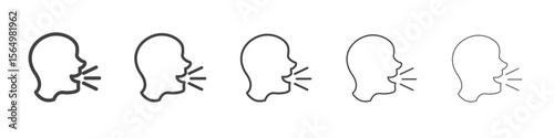 Voice recognition icon Line graphics illustration symbol