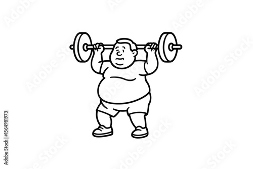 Hand drawn illustrations plus size individuals engaged in sport or fitness activities