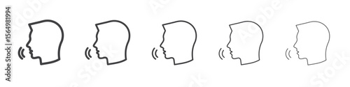 Voice recognition icon Line graphics illustration symbol