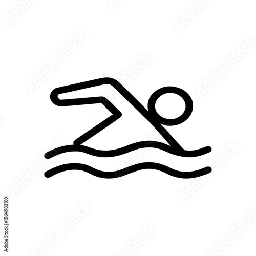 Swimming Icon Vector Symbol of Swimmer for Sport, Fitness, and Activity Design