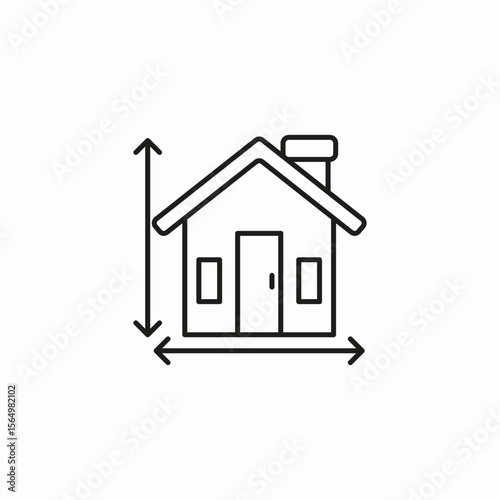 house dimensions measure icon sign vector