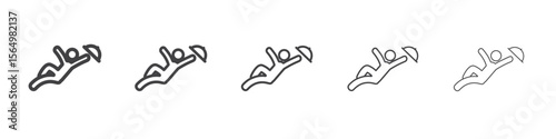 waiter falling icon Line graphics illustration symbol