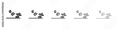 war Refugee icon Line graphics illustration symbol