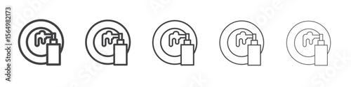 Washing plate icon Line graphics illustration symbol