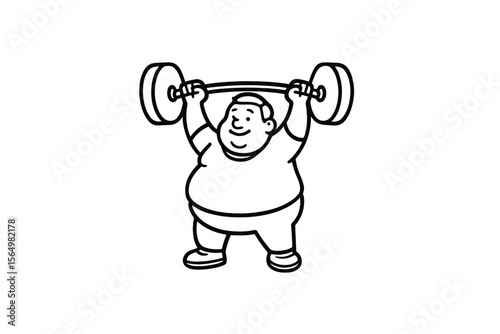 Hand drawn illustrations plus size individuals engaged in sport or fitness activities