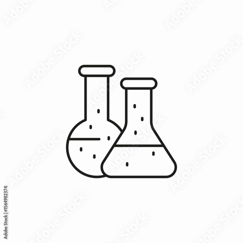 laboratory flasks beakers icon sign vector